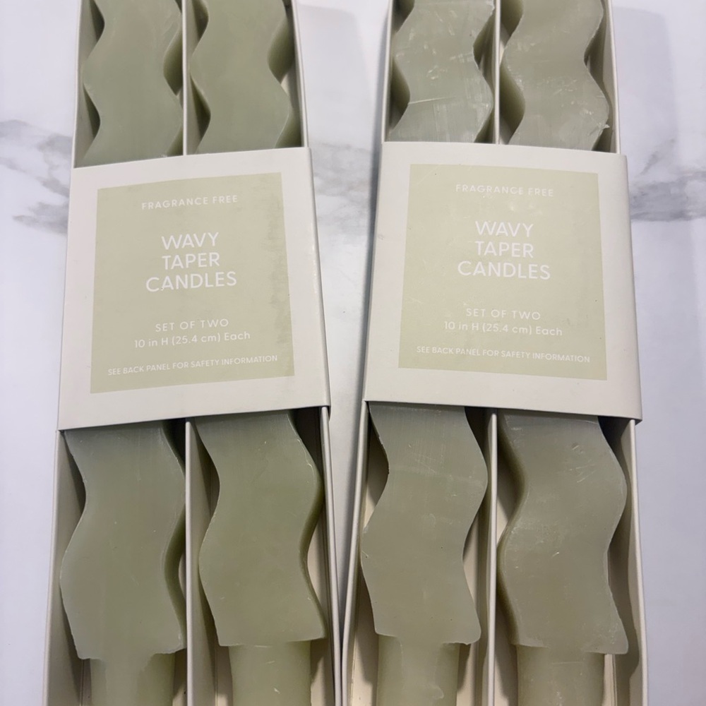 Room Essentials Wavy Taper Candles in Soft Cream